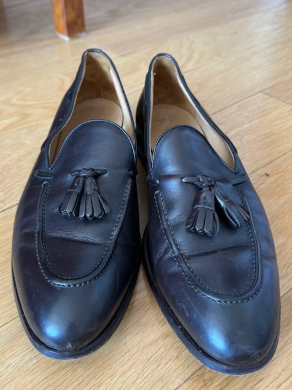 Suitsupply BROWN Leather Tassel Loafers in Size 43
